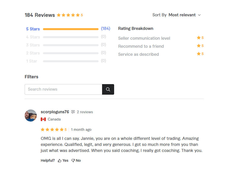 184 Five Star Reviews